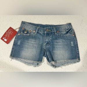 True Religion Blue Jean Shorts